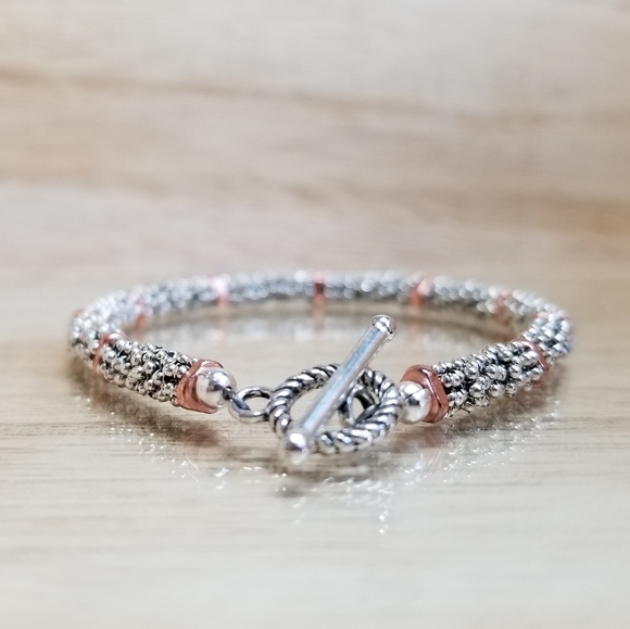 Ladies Two Tone Silver & Copper Beaded Bra… - Picture 5 of 13